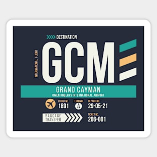 Grand Cayman (GCM) Airport Code Baggage Tag Magnet